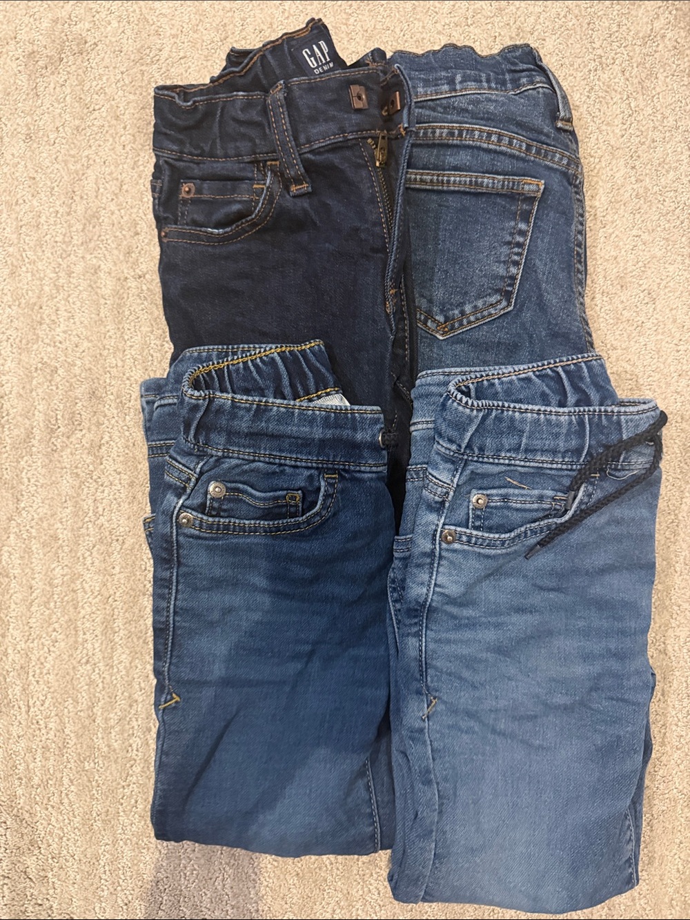 GAP Cat & Jack Blue Jeans 5T Sz 5 Boys Stretch Straight Pants Denim Bundle Lot 4